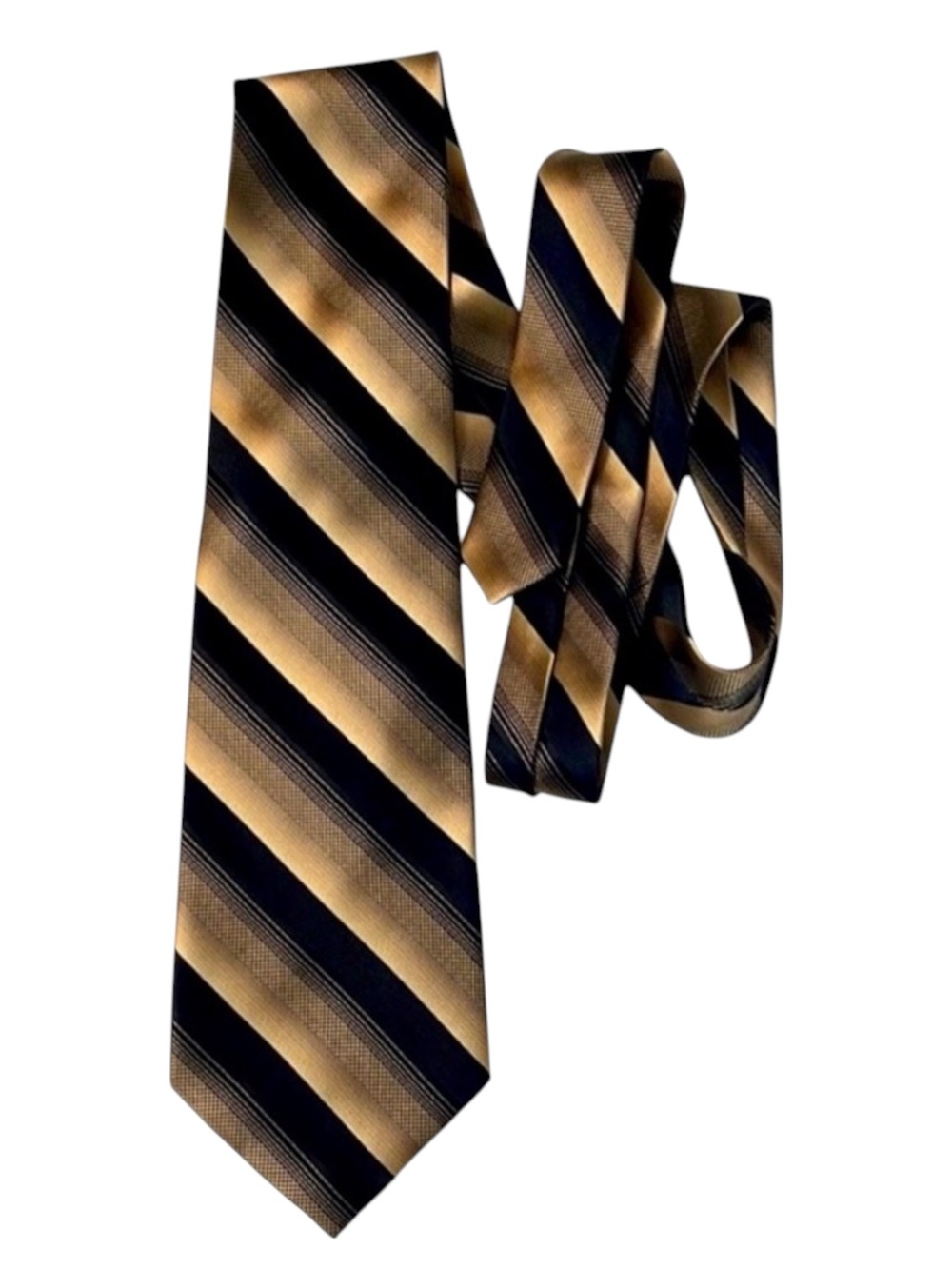 Joseph & Feiss Black/Tan Stripe Silk Necktie
